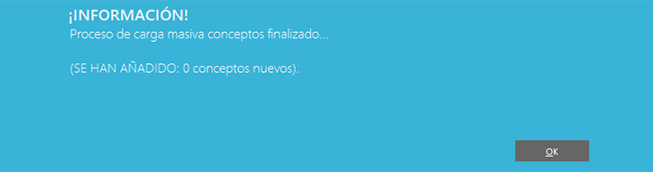 Carga Masiva Interactive Información de Conceptos Almacenados